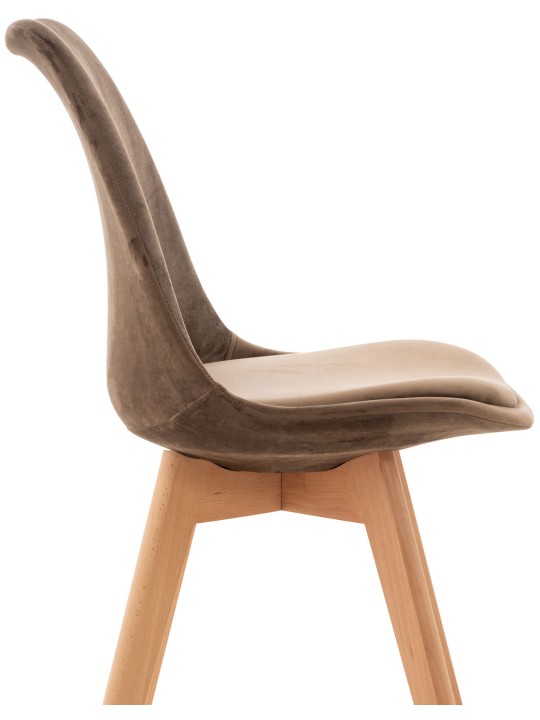 Set van 4 stoelen Linares fluweel, donkerbruin