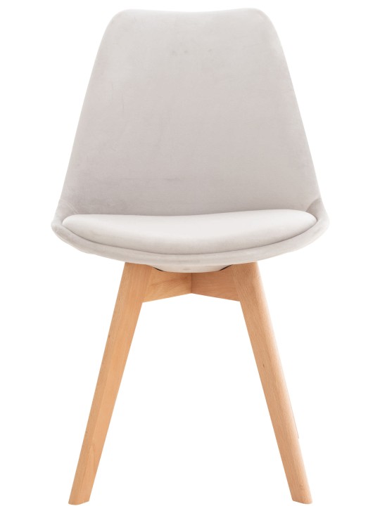 Set van 4 stoelen Linares fluweel, lichtgrijs