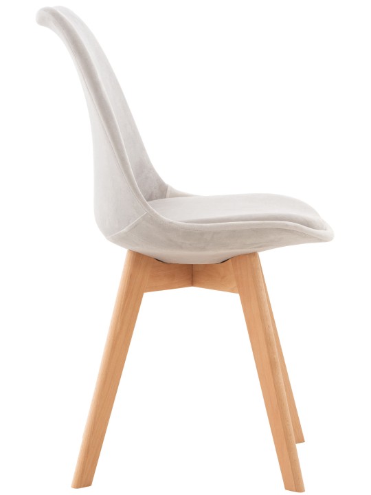 Set van 4 stoelen Linares fluweel, lichtgrijs