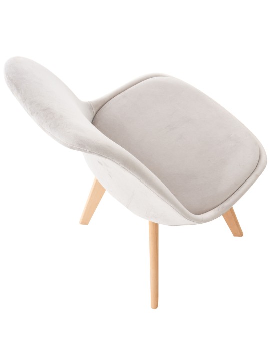 Set van 4 stoelen Linares fluweel, lichtgrijs