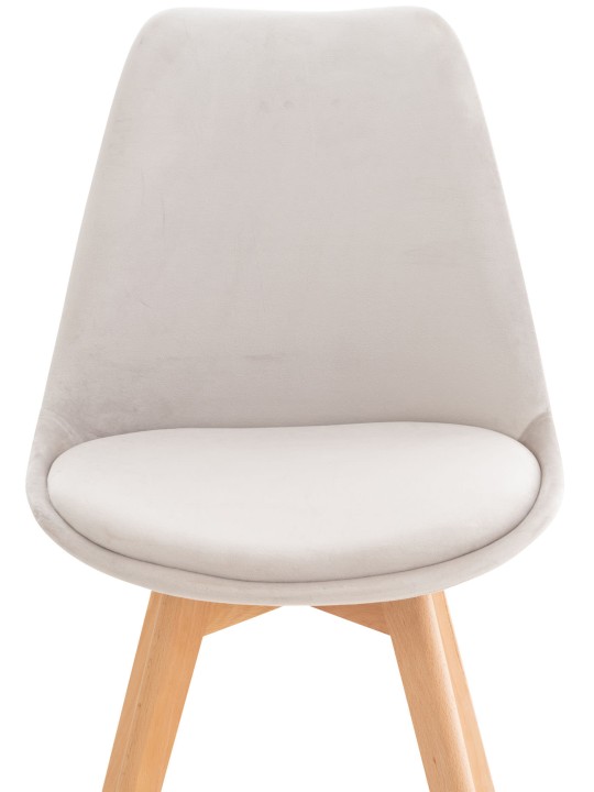 Set van 4 stoelen Linares fluweel, lichtgrijs