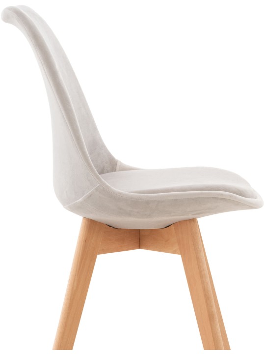 Set van 4 stoelen Linares fluweel, lichtgrijs