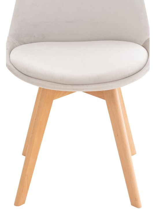 Set van 4 stoelen Linares fluweel, lichtgrijs