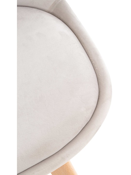 Set van 4 stoelen Linares fluweel, lichtgrijs