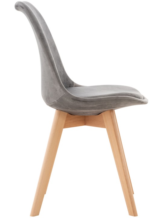 Set van 4 stoelen Linares fluweel, grijs