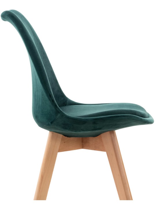 Set van 4 stoelen Linares fluweel, groen