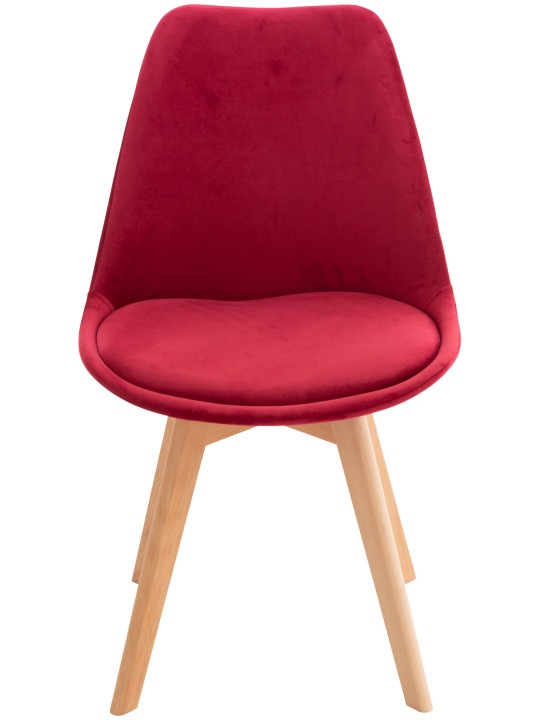 Set van 4 stoelen Linares fluweel, rood