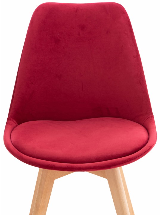 Set van 4 stoelen Linares fluweel, rood