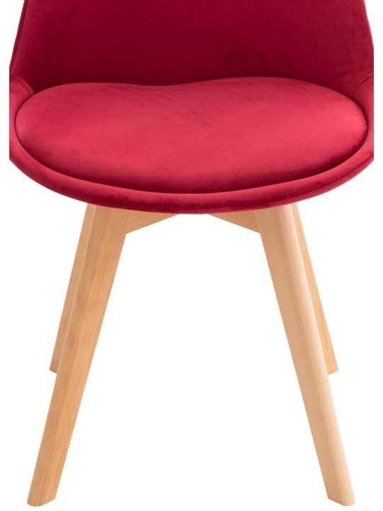 Set van 4 stoelen Linares fluweel, rood