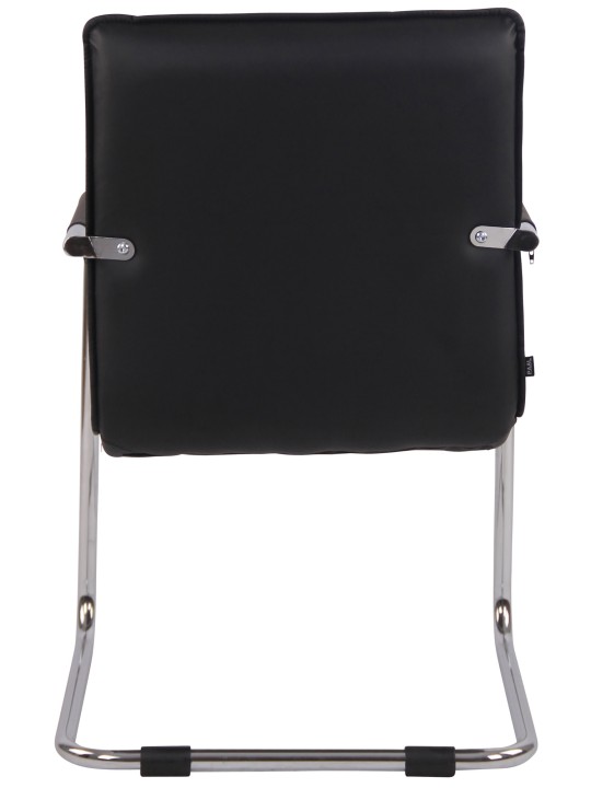 Bezoekersstoel Gandia kunstleer chroom, zwart
