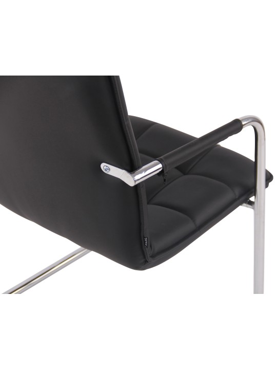 Bezoekersstoel Gandia kunstleer chroom, zwart