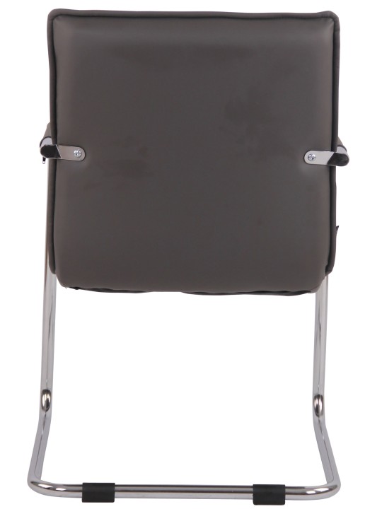 Bezoekersstoel Gandia kunstleer chroom, grijs