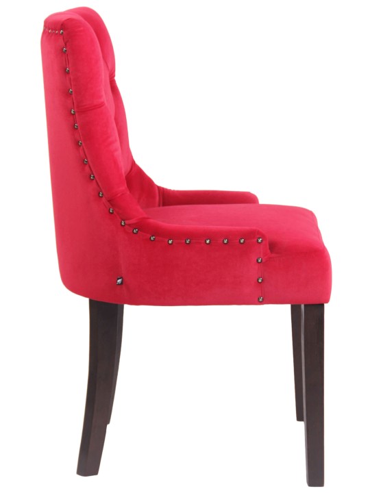 Set van 4 eetkamerstoelen Aberdeen fluweel antiek, rood