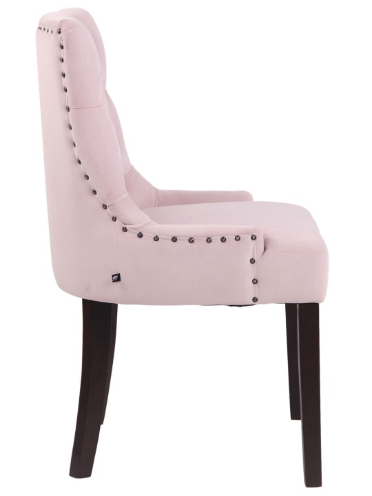 Set van 4 eetkamerstoelen Aberdeen fluweel antiek, roze