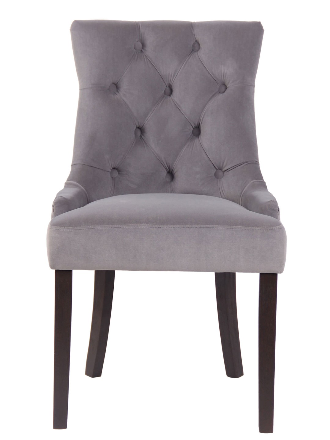 Set van 4 eetkamerstoelen Aberdeen fluweel antiek, grijs