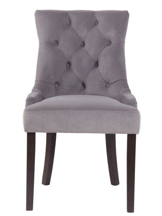 Set van 4 eetkamerstoelen Aberdeen fluweel antiek, grijs Set van 4 eetkamerstoelen Aberdeen fluweel antiek, grijs