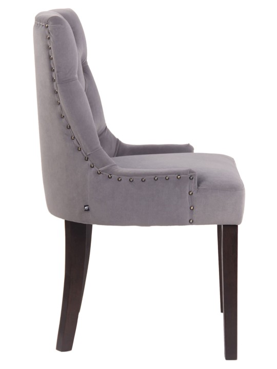 Set van 4 eetkamerstoelen Aberdeen fluweel antiek, grijs Set van 4 eetkamerstoelen Aberdeen fluweel antiek, grijs
