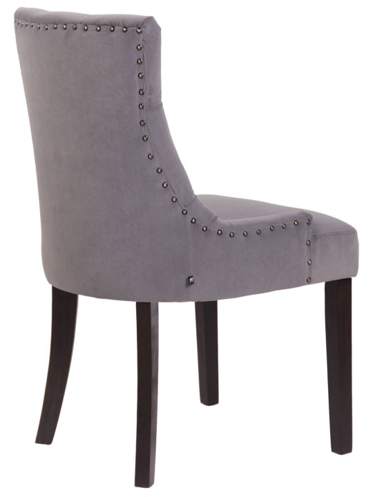 Set van 4 eetkamerstoelen Aberdeen fluweel antiek, grijs Set van 4 eetkamerstoelen Aberdeen fluweel antiek, grijs