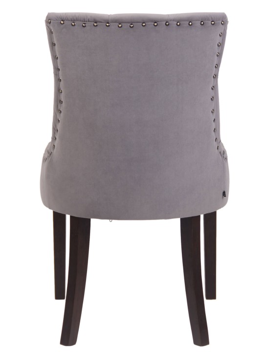 Set van 4 eetkamerstoelen Aberdeen fluweel antiek, grijs Set van 4 eetkamerstoelen Aberdeen fluweel antiek, grijs