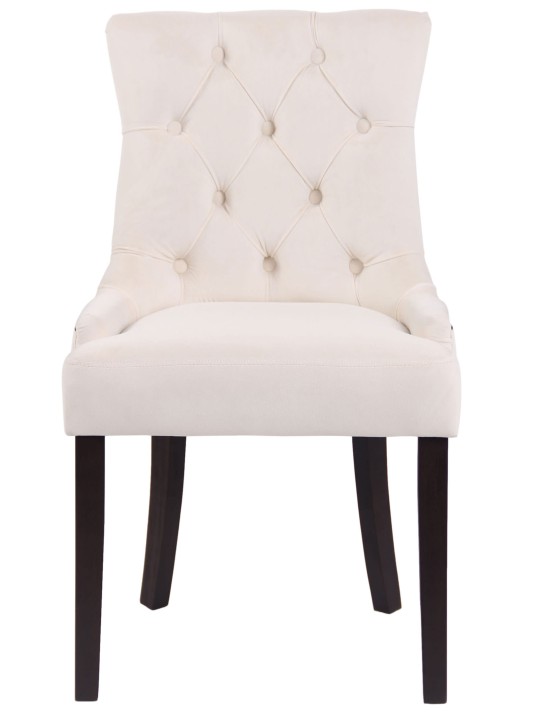 Set van 4 eetkamerstoelen Aberdeen fluweel antiek, crème