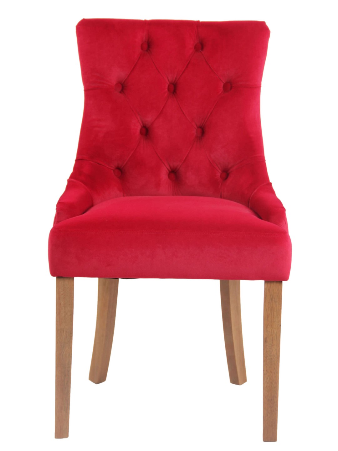 Set van 4 eetkamerstoelen Aberdeen fluweel antiek-licht, rood