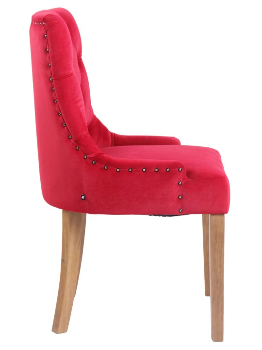 Set van 4 eetkamerstoelen Aberdeen fluweel antiek-licht, rood