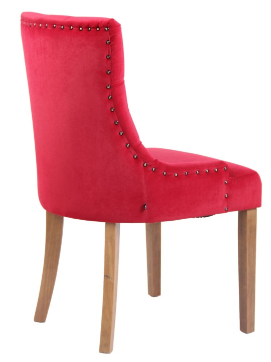 Set van 4 eetkamerstoelen Aberdeen fluweel antiek-licht, rood
