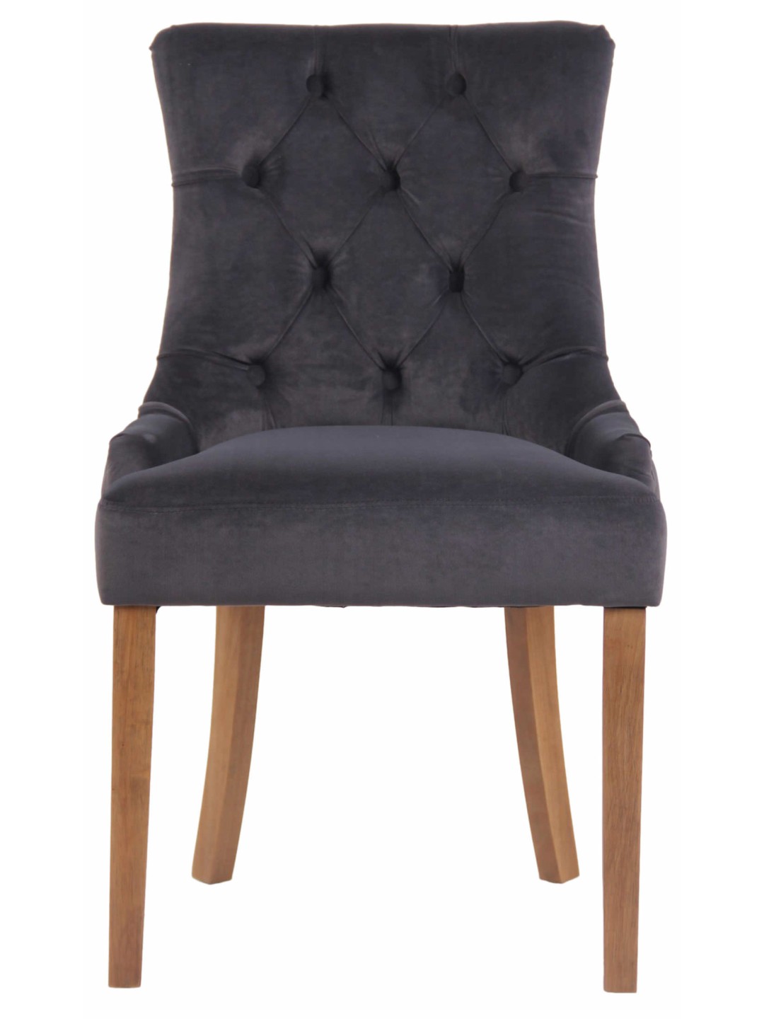Set van 4 eetkamerstoelen Aberdeen fluweel antiek-licht, donkergrijs