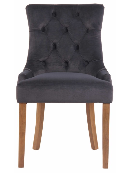 Set van 4 eetkamerstoelen Aberdeen fluweel antiek-licht, donkergrijs Set van 4 eetkamerstoelen Aberdeen fluweel antiek-licht, donkergrijs