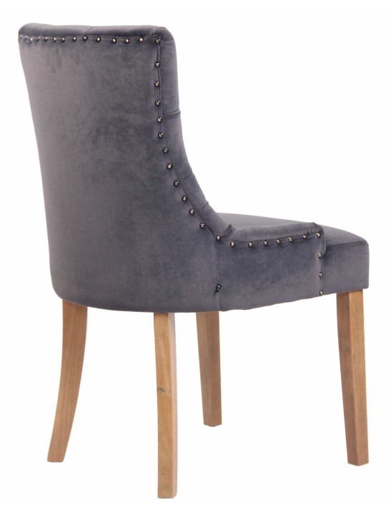 Set van 4 eetkamerstoelen Aberdeen fluweel antiek-licht, donkergrijs Set van 4 eetkamerstoelen Aberdeen fluweel antiek-licht, donkergrijs