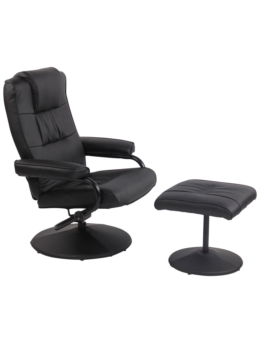 Ennis fauteuil met voetenbank, zwart