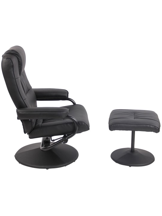 Ennis fauteuil met voetenbank, zwart