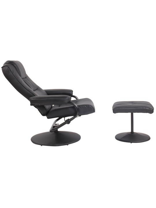 Ennis fauteuil met voetenbank, zwart