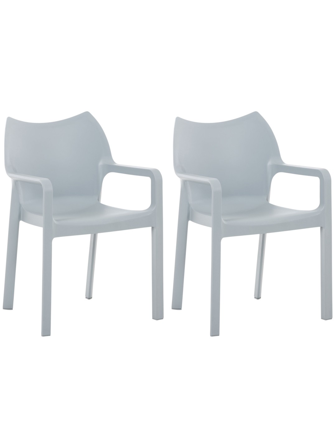 SET van 2 stapelstoelen DIVA, lichtgrijs