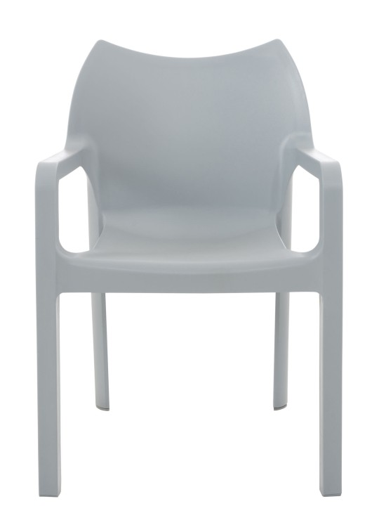 SET van 2 stapelstoelen DIVA, lichtgrijs