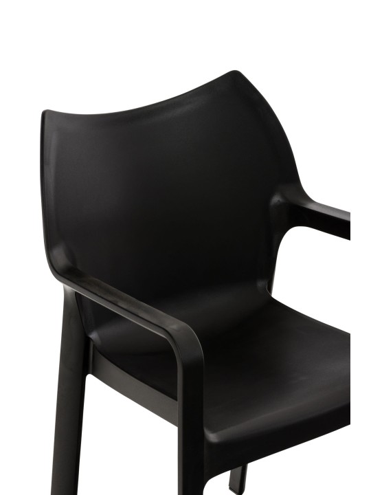 SET van 2 stapelstoelen DIVA, zwart