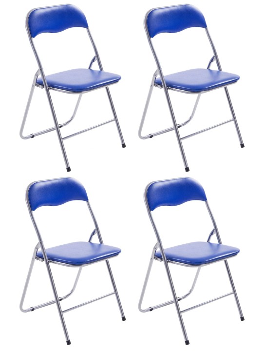Set van 4 klapstoelen Felix, blauw/zilver Set van 4 klapstoelen Felix, blauw/zilver