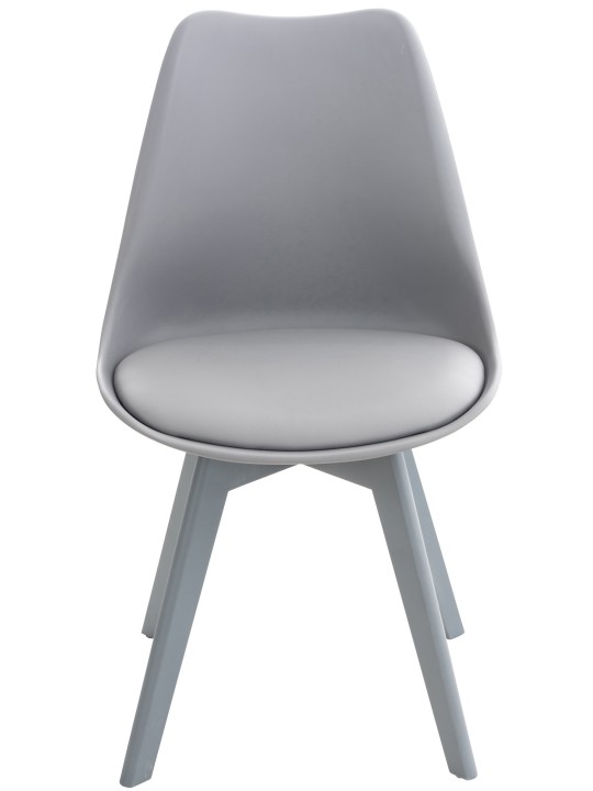 Set van 4 stoelen Linares kunststof, grijs/grijs