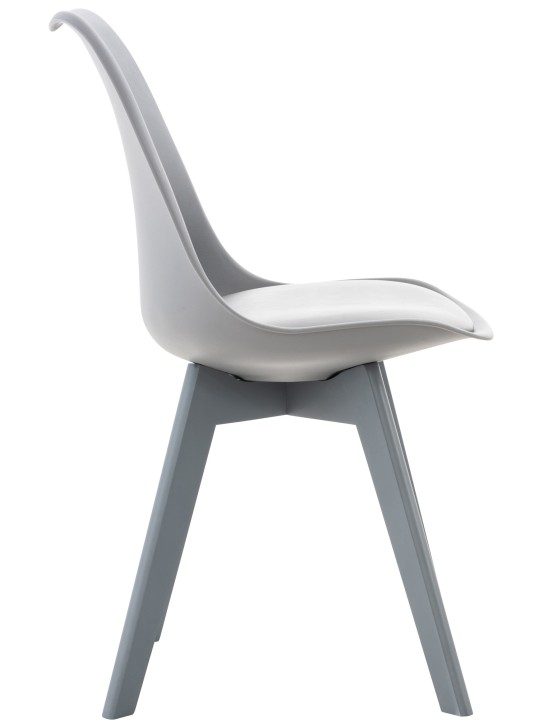 Set van 4 stoelen Linares kunststof, grijs/grijs