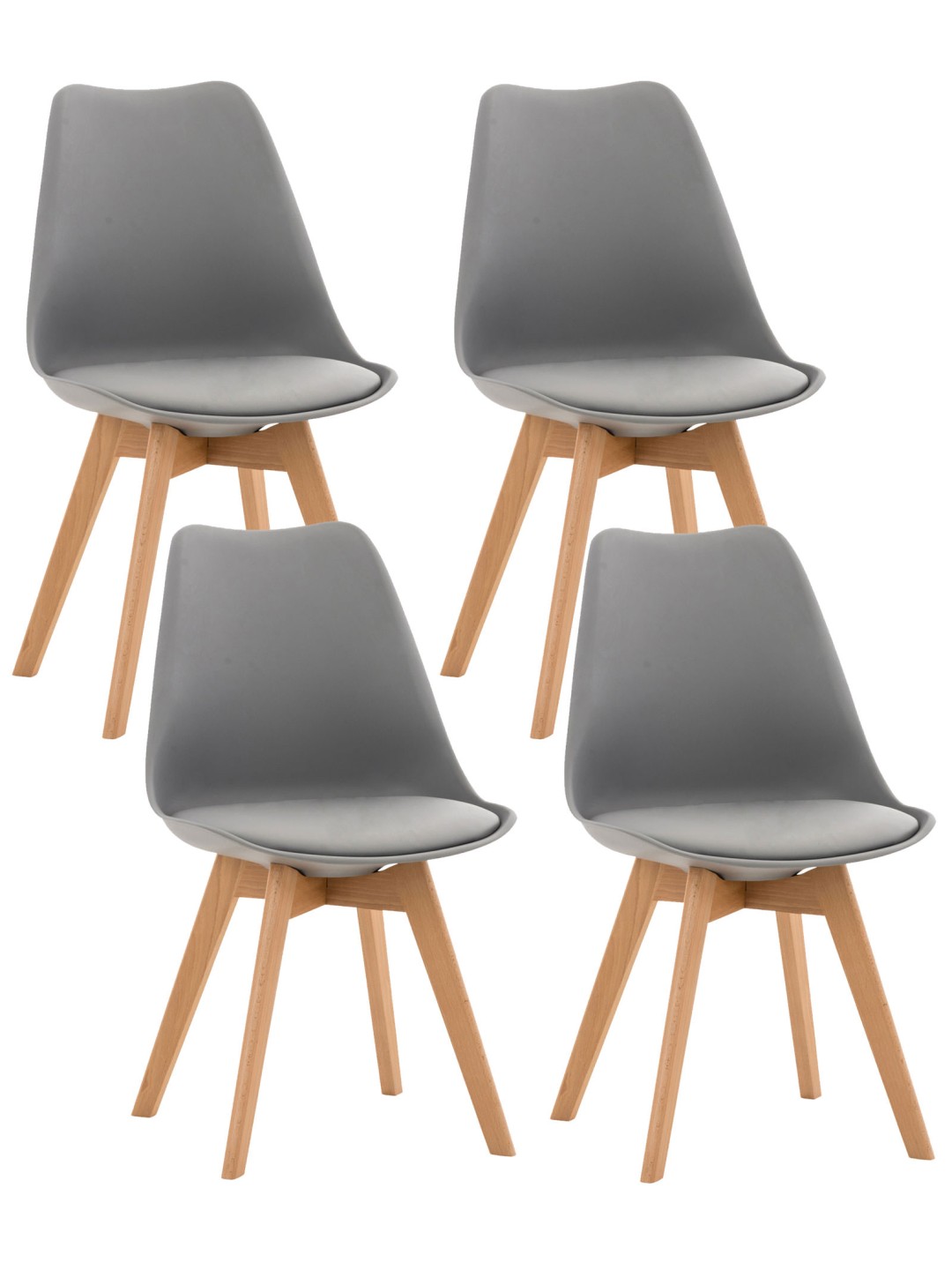 Set van 4 stoelen Linares, grijs