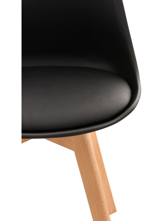 Set van 4 stoelen Linares, zwart