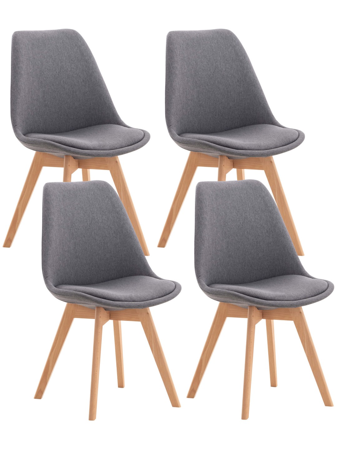Set van 4 stoelen Linares stof, grijs