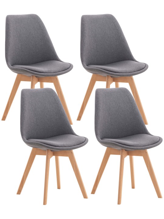 Set van 4 stoelen Linares stof, grijs