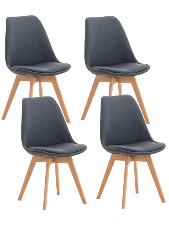 Set van 4 stoelen Linares stof, donkergrijs