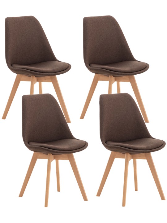 Set van 4 stoelen Linares stof, bruin