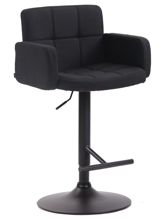 Barkruk Los Angeles, stof, zwart