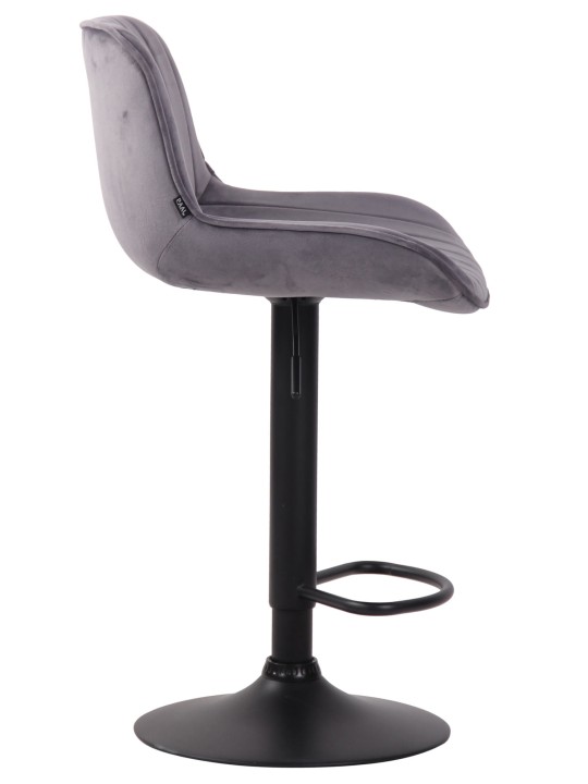 Barkruk Lentini fluweel, donkergrijs