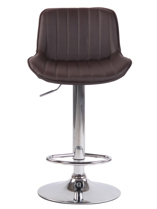 Barkruk Lentini kunstleer chroom, bruin