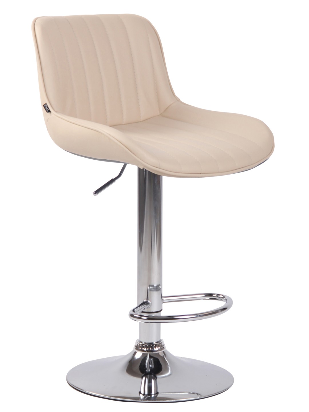 Barkruk Lentini kunstleer chroom, crème