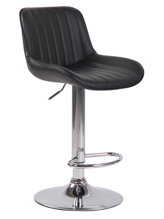 Barkruk Lentini kunstleer chroom, zwart Barkruk Lentini kunstleer chroom, zwart